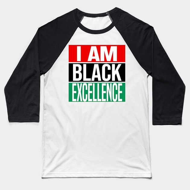 black excellence Baseball T-Shirt by Corecustom